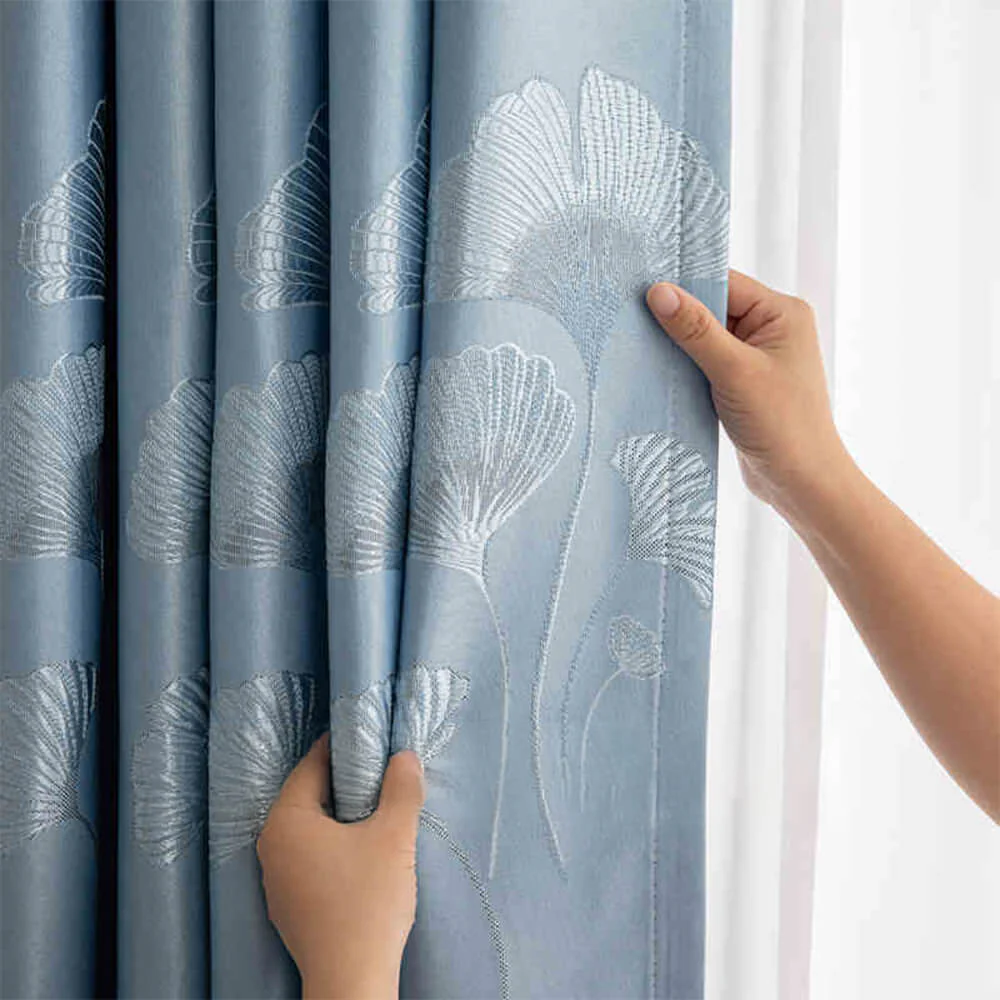 Refined Jacquard Breathable Noise Reduction Blackout Curtains - Image 9