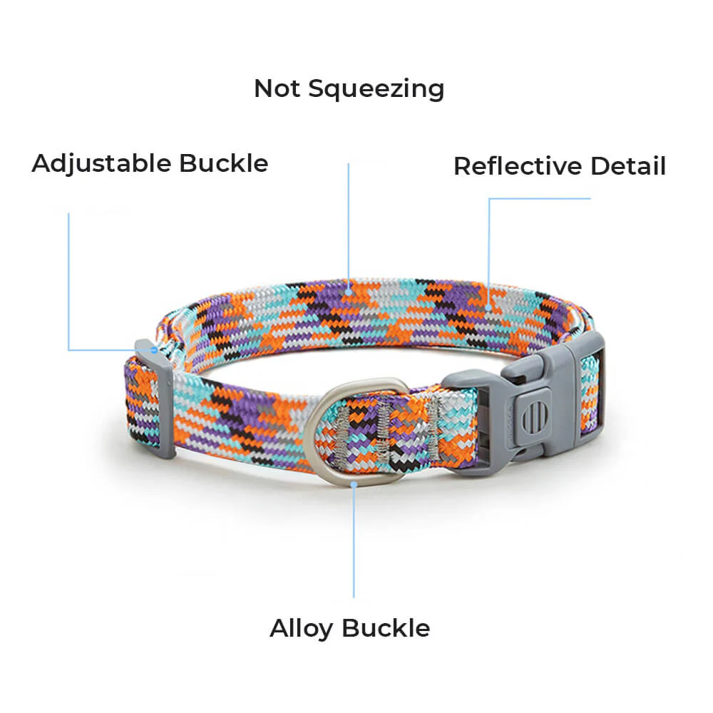 Reflective Weave Adjustable Anti Pull Dog Collar and Lead - Image 6