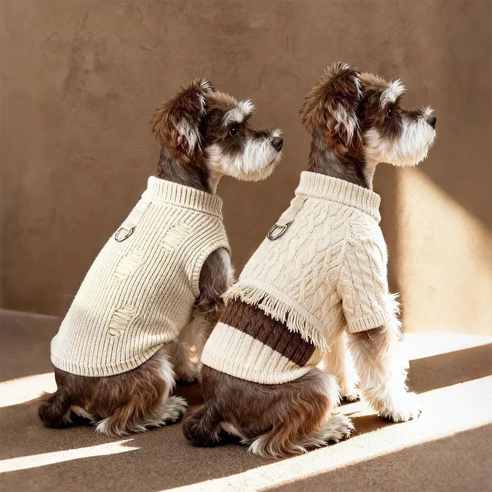 Retro Cable Knit Dachshund And Small To Medium-Sized Dog Jumper - Image 3