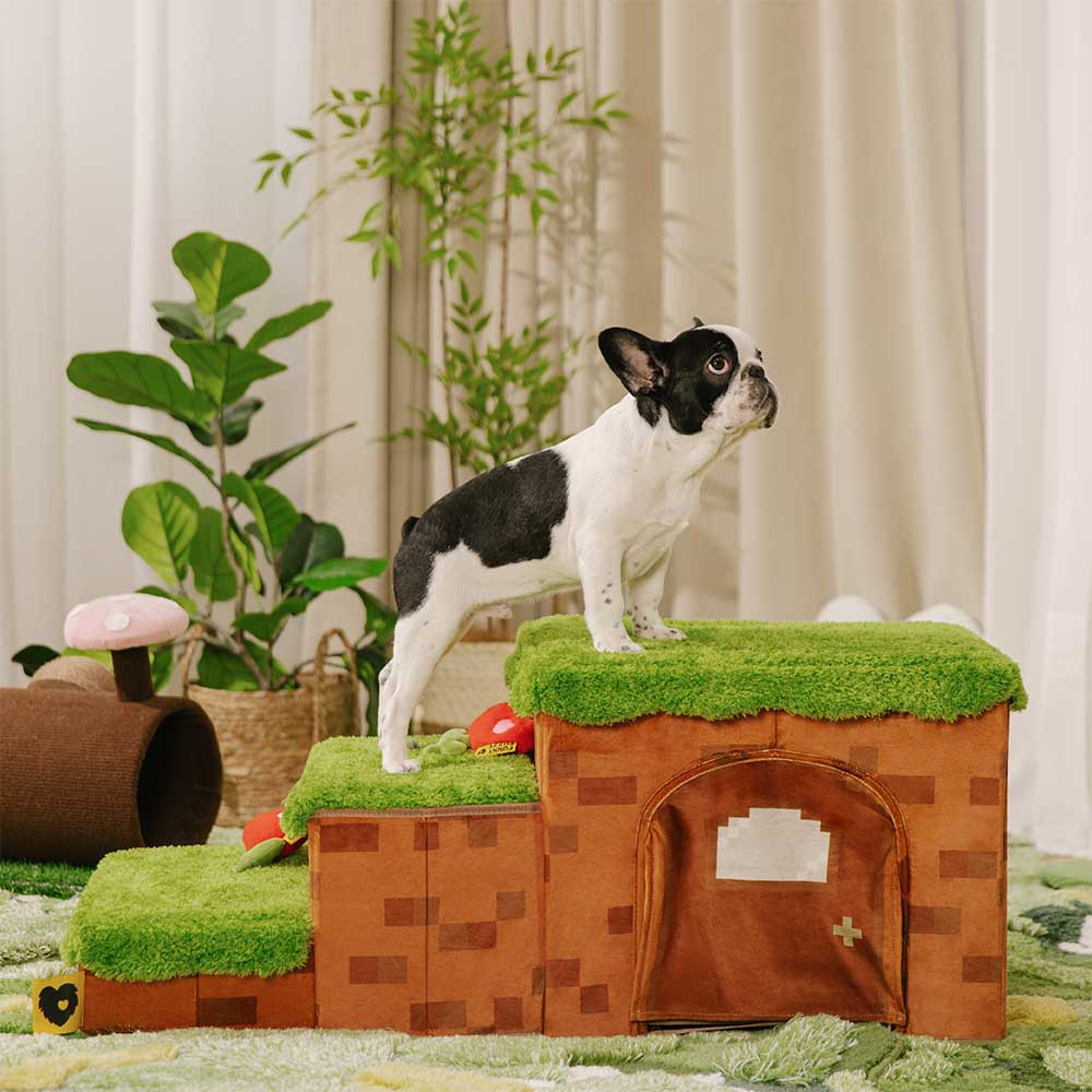 Retro Pixel Handcrafted Foldable Pet Stairs With Storage - Blocky PawGame - Image 10