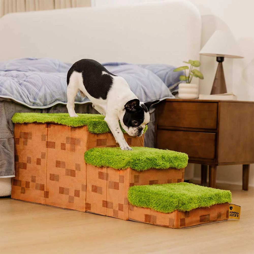 Retro Pixel Handcrafted Foldable Pet Stairs With Storage - Blocky PawGame - Image 11