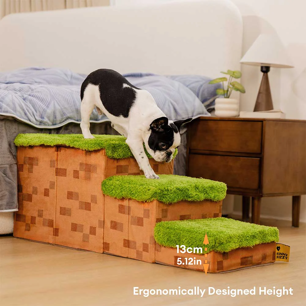 Retro Pixel Handcrafted Foldable Pet Stairs With Storage - Blocky PawGame - Image 12