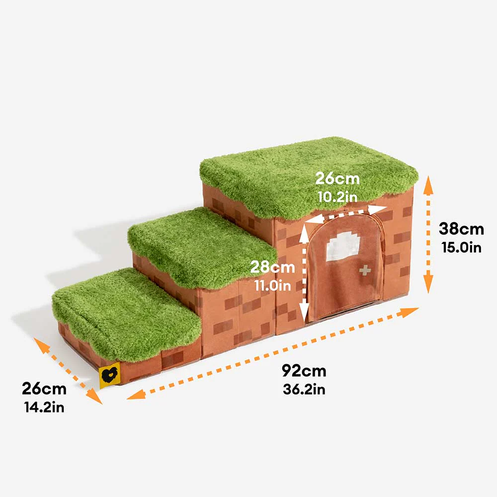 Retro Pixel Handcrafted Foldable Pet Stairs With Storage - Blocky PawGame - Image 14