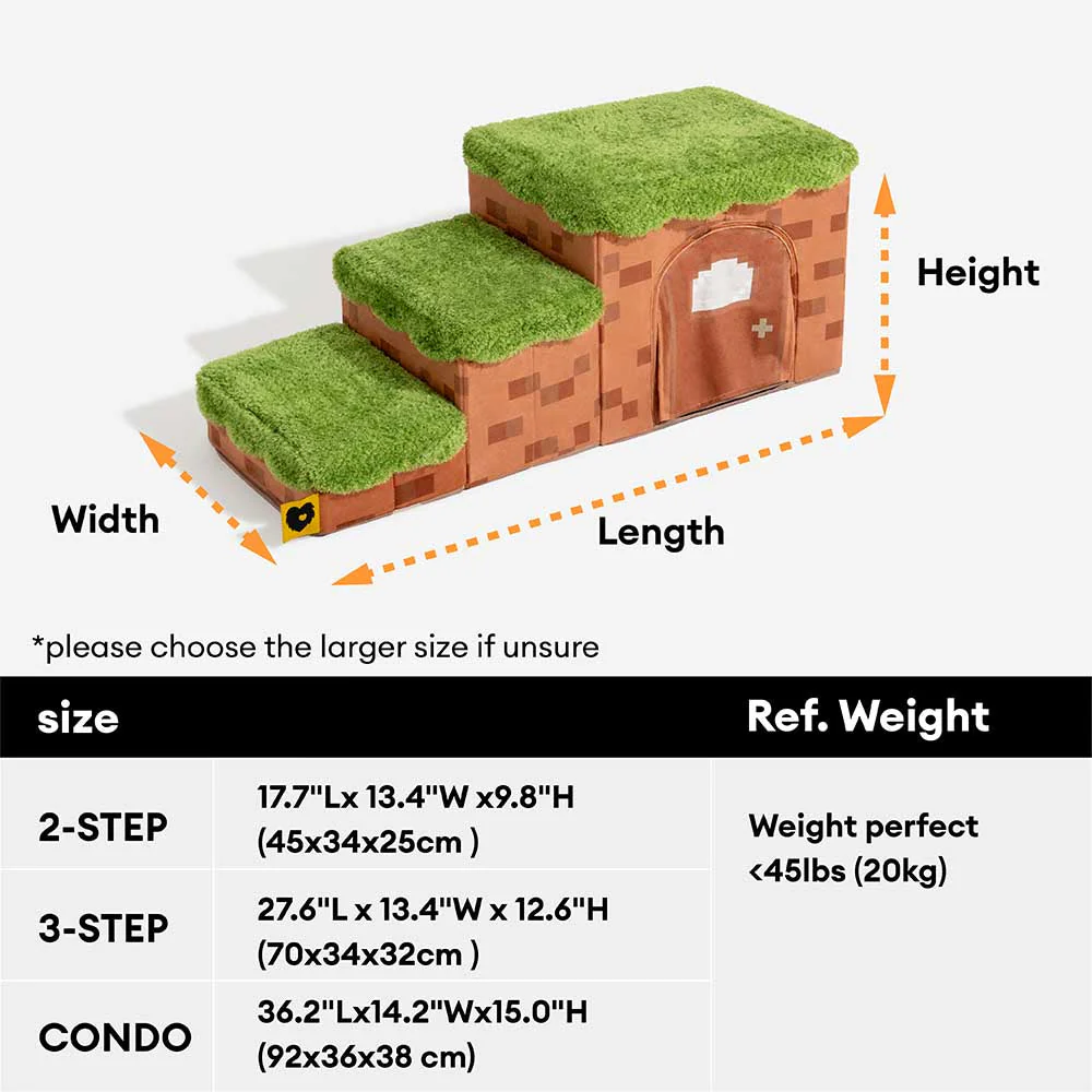 Retro Pixel Handcrafted Foldable Pet Stairs With Storage - Blocky PawGame - Image 15