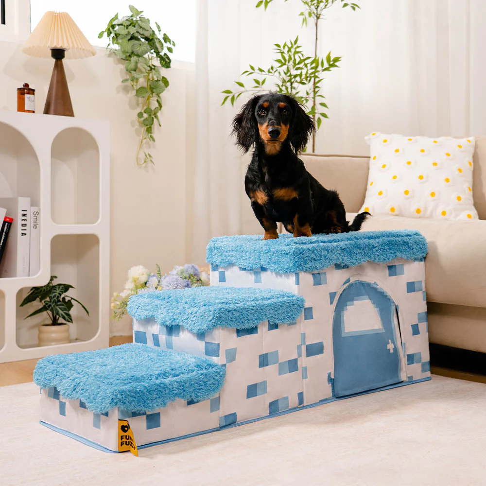 Retro Pixel Handcrafted Foldable Pet Stairs With Storage - Blocky PawGame - Image 22