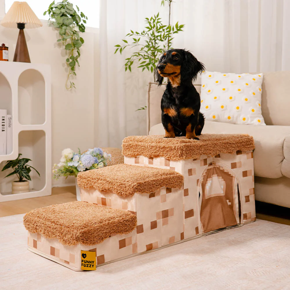 Retro Pixel Handcrafted Foldable Pet Stairs With Storage - Blocky PawGame - Image 25