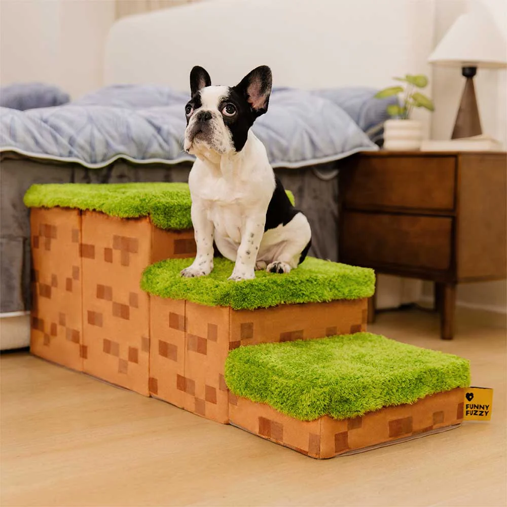 Retro Pixel Handcrafted Foldable Pet Stairs With Storage - Blocky PawGame - Image 3