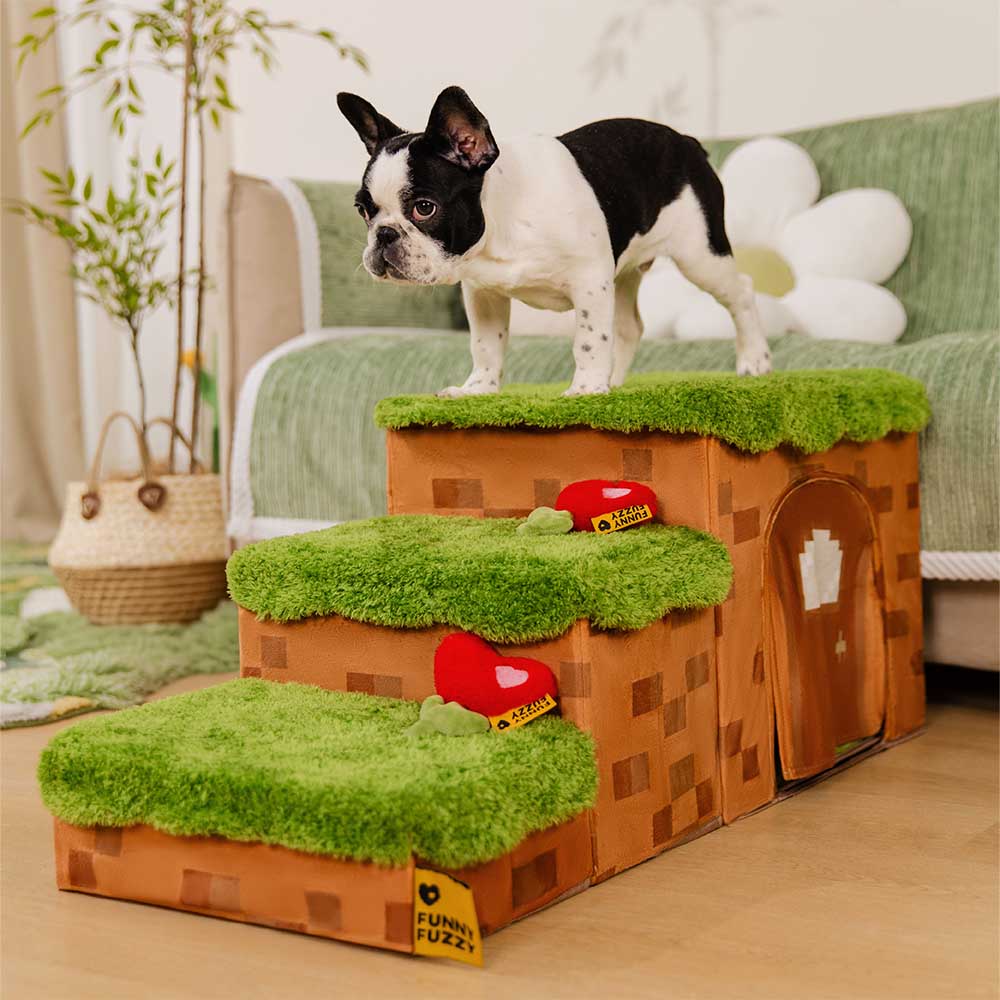 Retro Pixel Handcrafted Foldable Pet Stairs With Storage - Blocky PawGame - Image 7