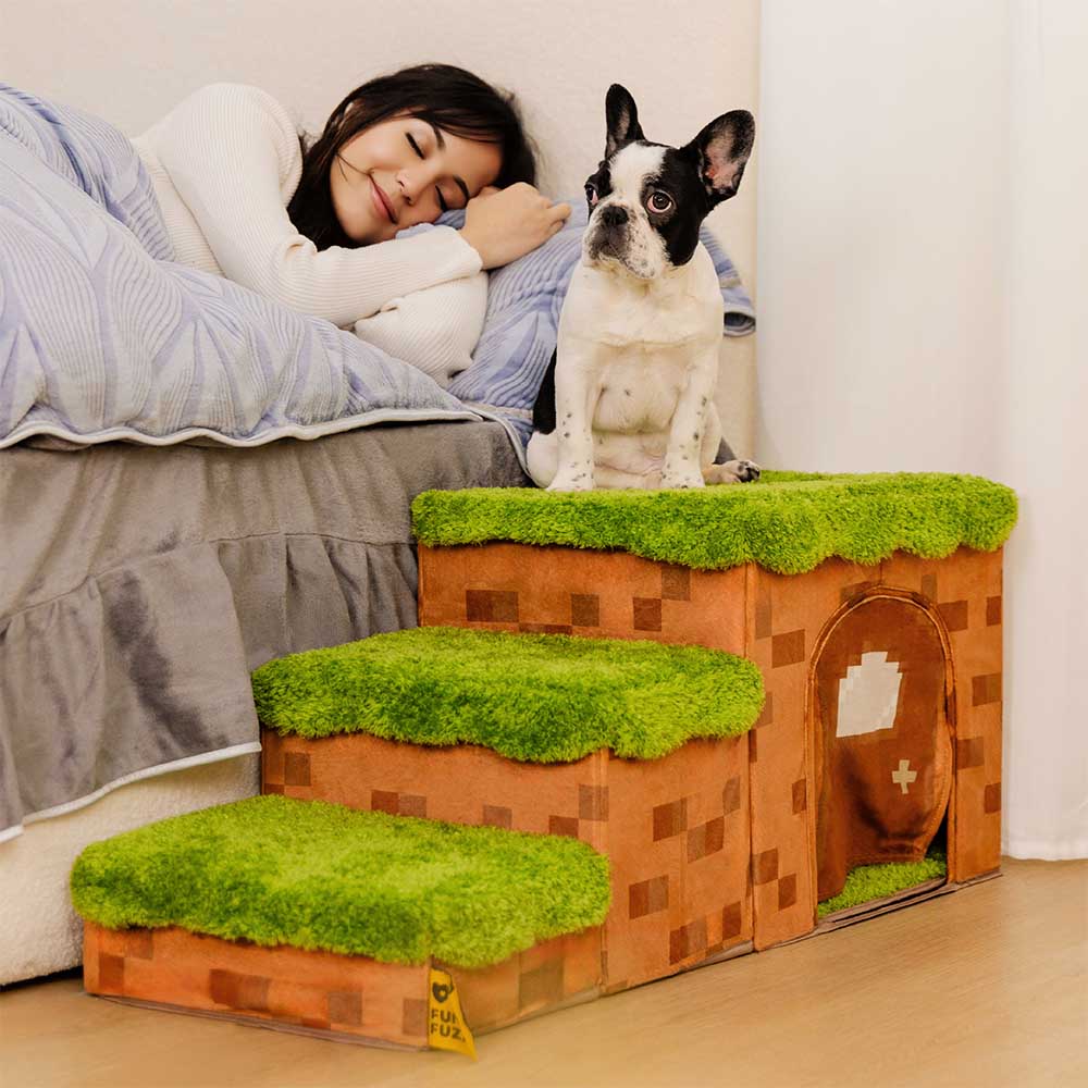 Retro Pixel Handcrafted Foldable Pet Stairs With Storage - Blocky PawGame - Image 8