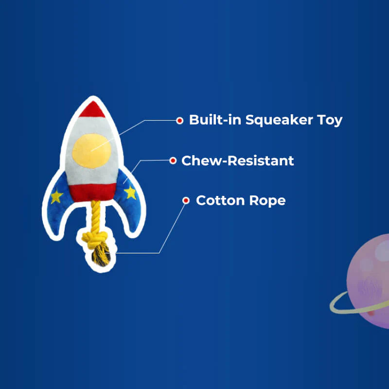 Rocket Plane Toy Playful Squeaky Toy Dog Chew Toy - Image 4