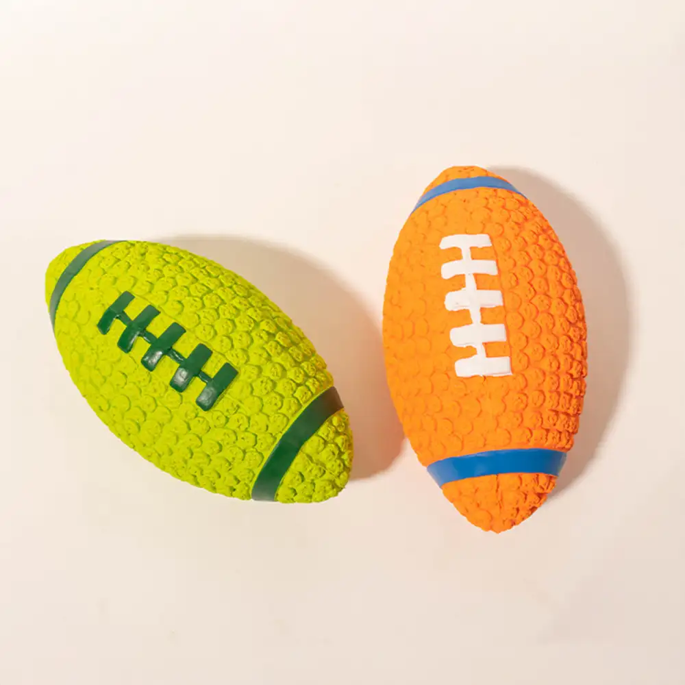 Rugby Dog Chew Toy with Squeaky - Image 2