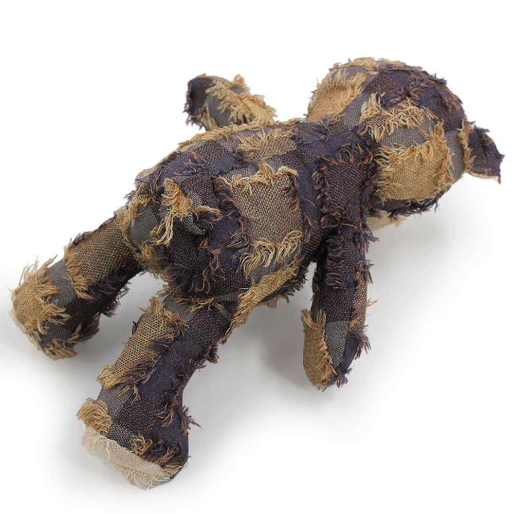 Rustic Denim Plush Durable Chewable Squeaky Dog Toy Bear - Image 7