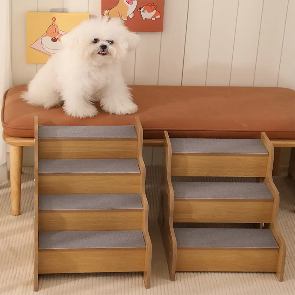 Safe Sturdy Wood Non-Slip Dog Ramp Stairs - Image 11