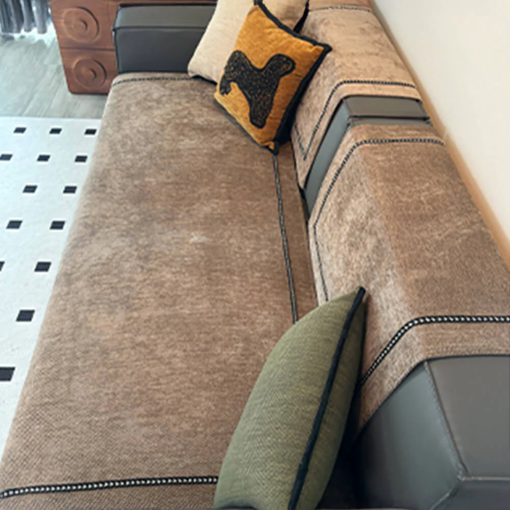 Simple Modern Jacquard High-Weight Non-Slip Chenille Couch Cover - Image 10