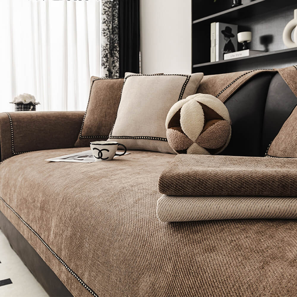 Simple Modern Jacquard High-Weight Non-Slip Chenille Couch Cover - Image 11