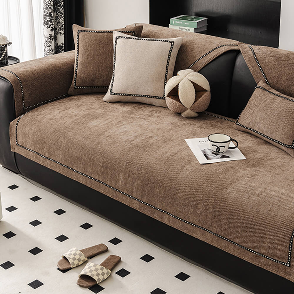 Simple Modern Jacquard High-Weight Non-Slip Chenille Couch Cover - Image 7