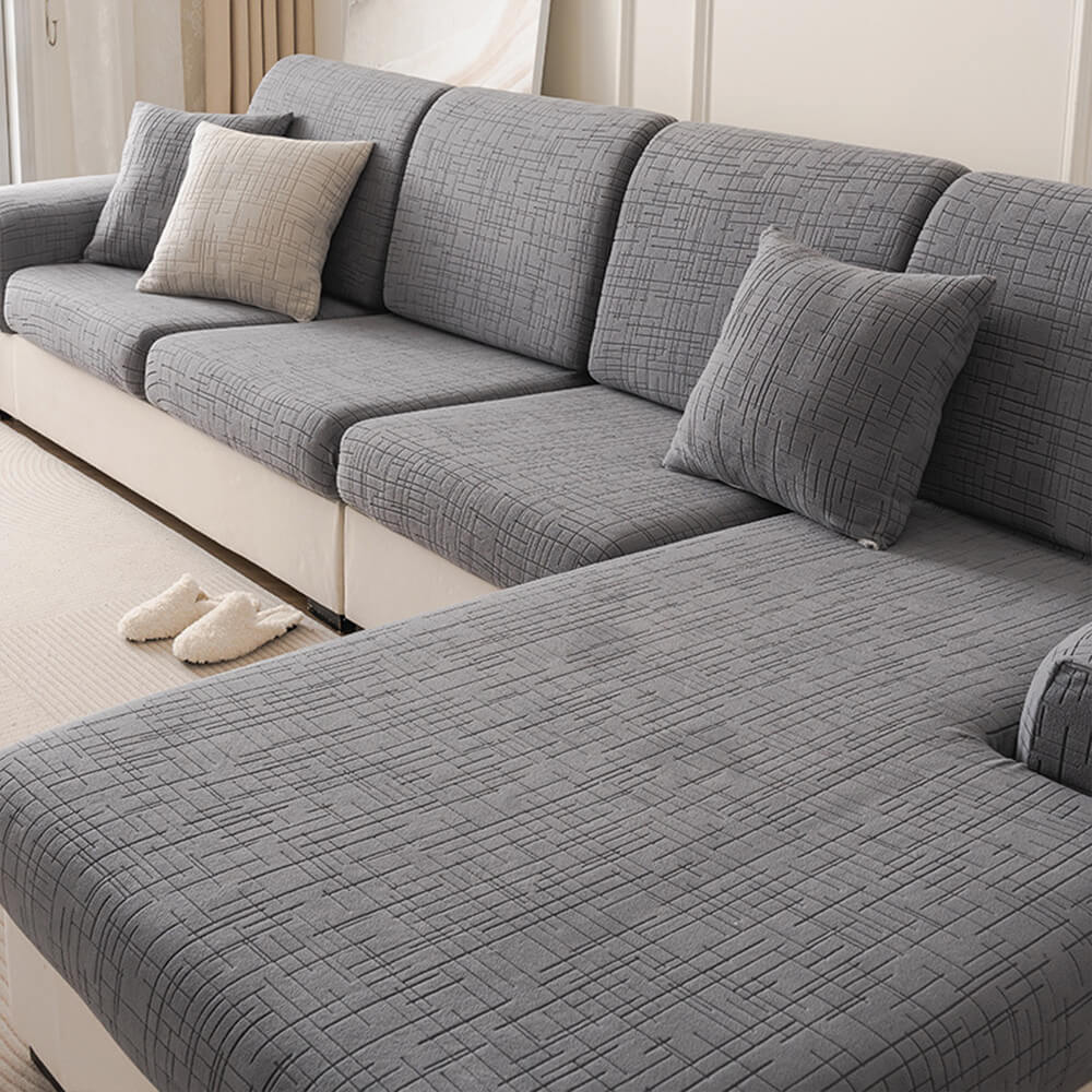Skin-Friendly Jacquard Plush Breathable Sweat-Absorbent Full-Cover Magic Couch Cover - Image 3