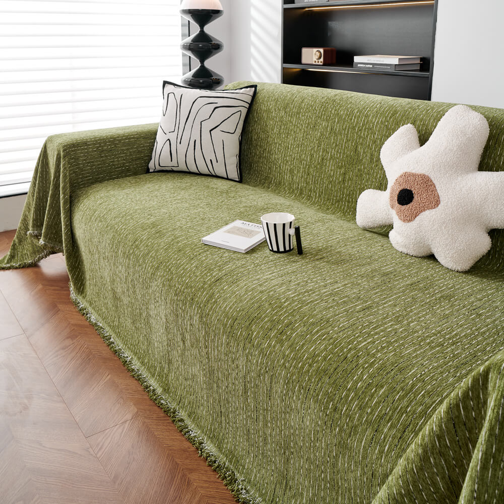 Soft Line Chenille All-Season Sofa Durable Protection Throw Couch Cover - Image 2