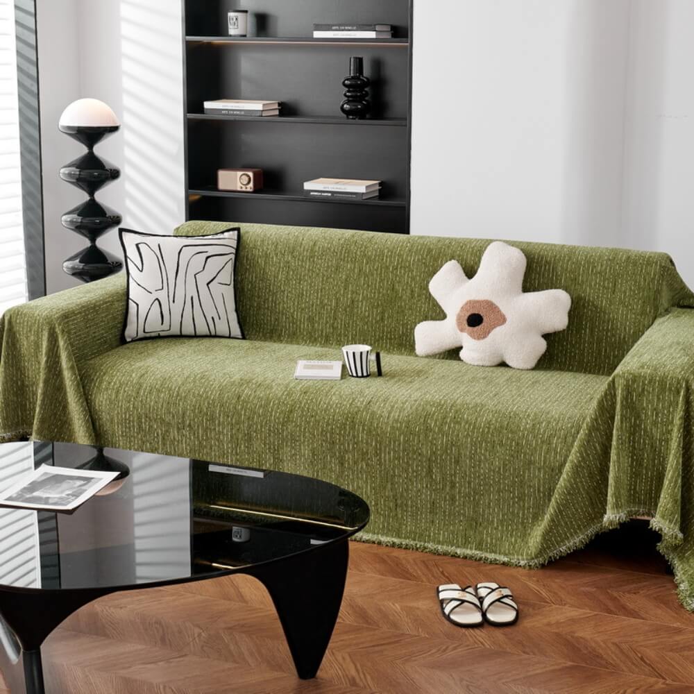 Soft Line Chenille All-Season Sofa Durable Protection Throw Couch Cover - Image 5