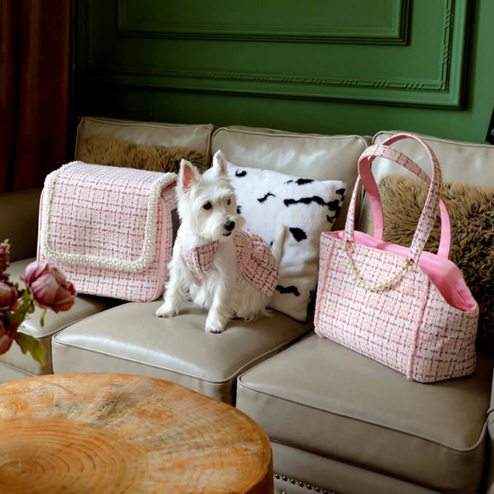 Soft Tweed Luxury Chequered Lightweight Dog & Cat Carrier Bag - Image 15