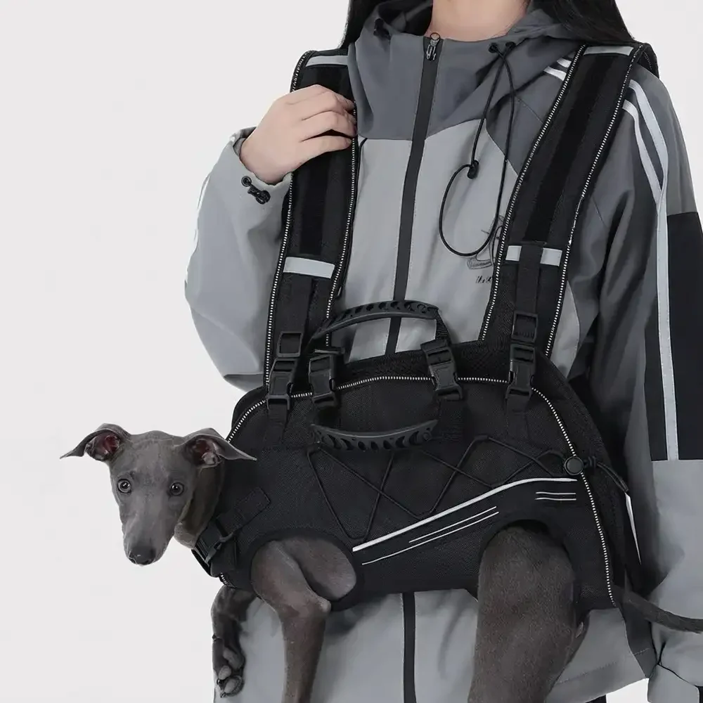Spine-Friendly Horizontal Dog Backpack Carrier with Adjustable Padded Straps - Legs-Out Comfort