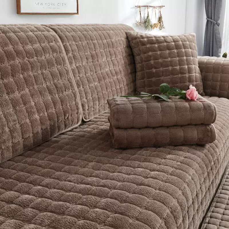 Square Flannel Scratch-Resistant & Anti-Slip Protection Couch Cover - Image 4