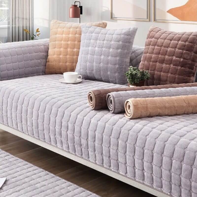 Square Flannel Scratch-Resistant & Anti-Slip Protection Couch Cover - Image 7