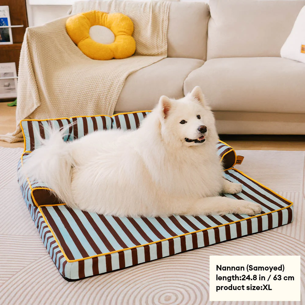 Stripe Waterproof Foldable Large Dog Sofa Bed - Sunny Siesta - Image 13