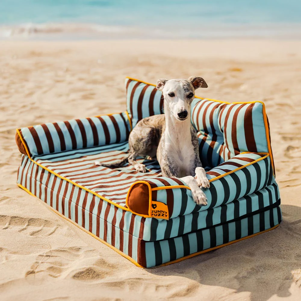 Stripe Waterproof Foldable Large Dog Sofa Bed - Sunny Siesta - Image 15