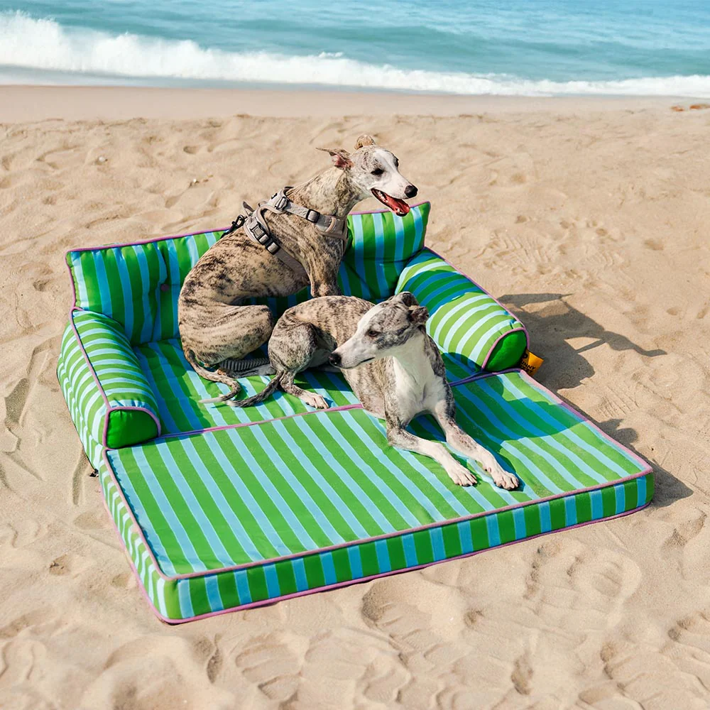 Stripe Waterproof Foldable Large Dog Sofa Bed - Sunny Siesta - Image 18