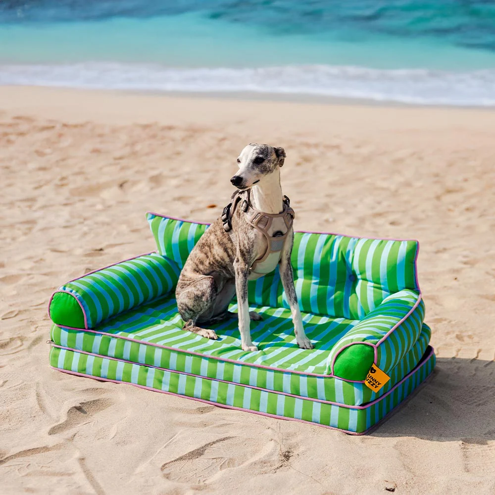 Stripe Waterproof Foldable Large Dog Sofa Bed - Sunny Siesta - Image 19