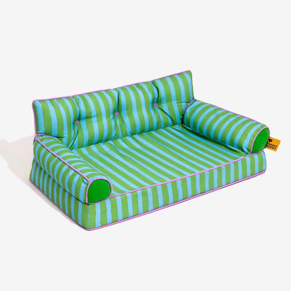 Stripe Waterproof Foldable Large Dog Sofa Bed - Sunny Siesta - Image 25