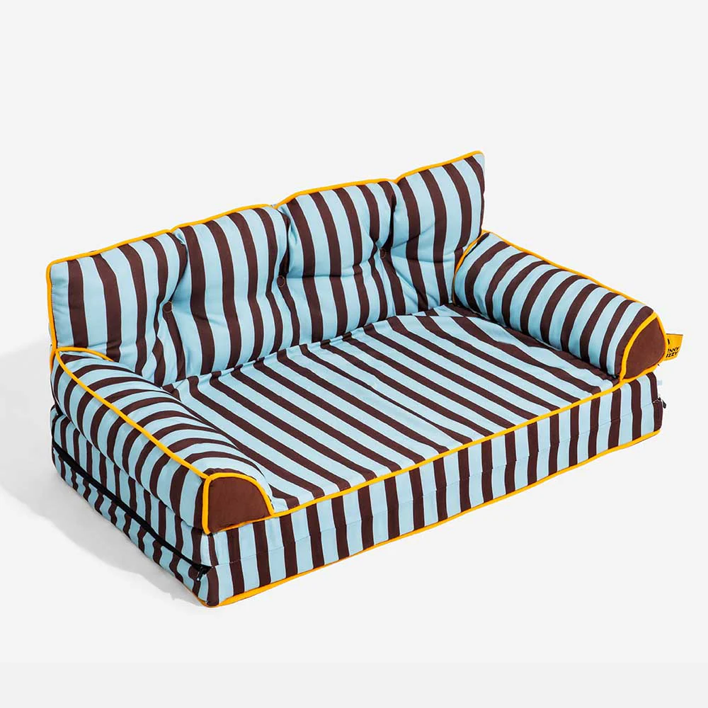 Stripe Waterproof Foldable Large Dog Sofa Bed - Sunny Siesta - Image 28