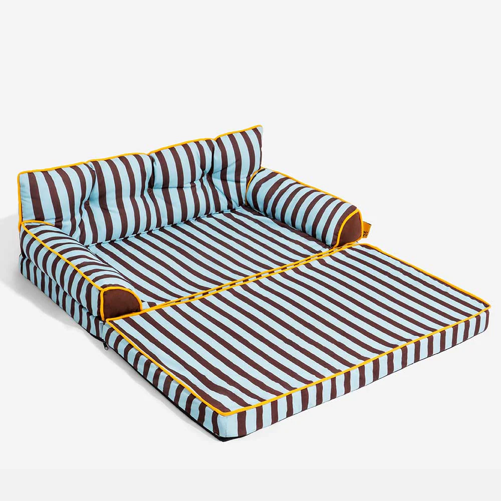 Stripe Waterproof Foldable Large Dog Sofa Bed - Sunny Siesta - Image 29