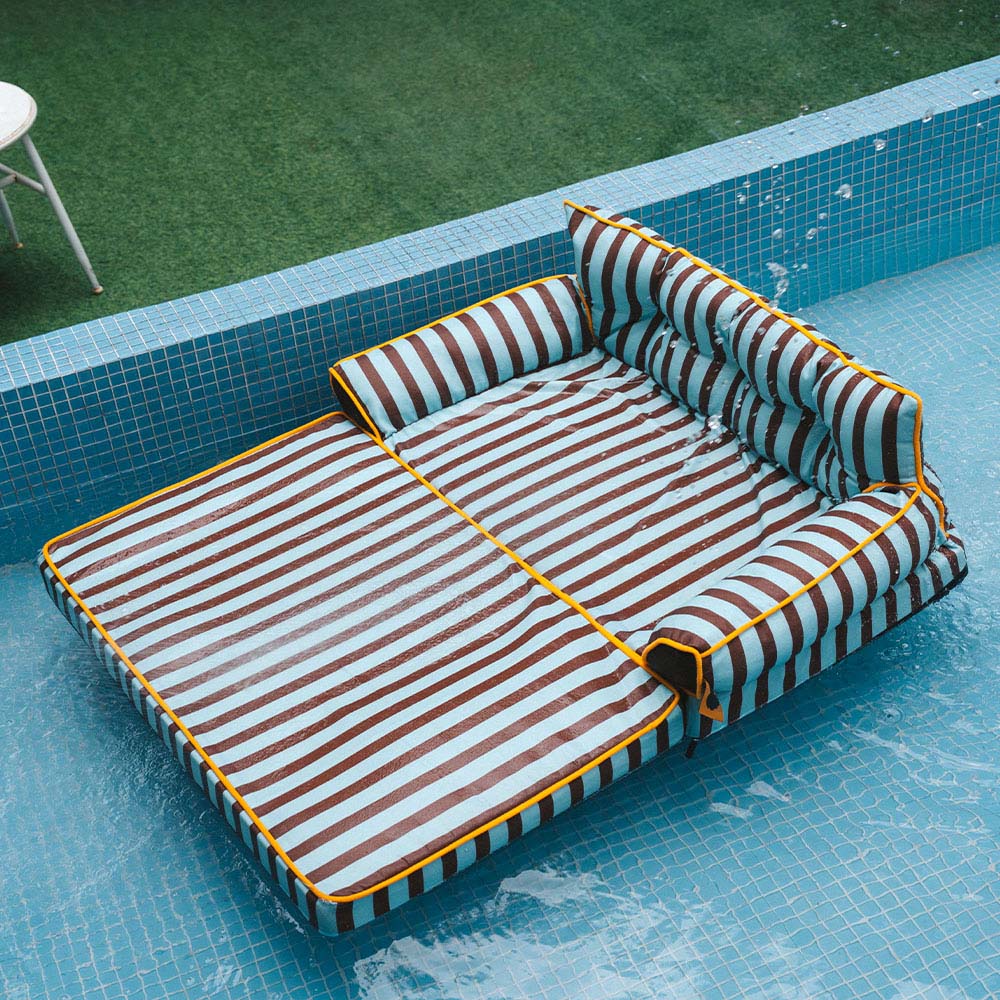 Stripe Waterproof Foldable Large Dog Sofa Bed - Sunny Siesta - Image 8