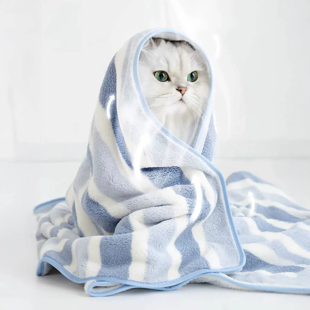 Striped Absorbent Drying Thickened Soft Dog & Cat Bath Towel - Image 4