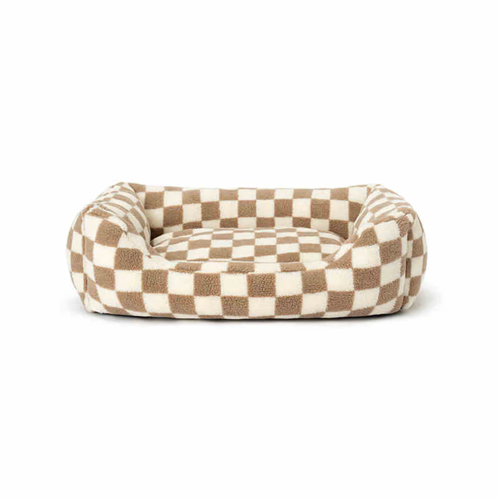 Stylish Chequerboard Warmth Removable Washable Dog Sofa Bed - Image 12