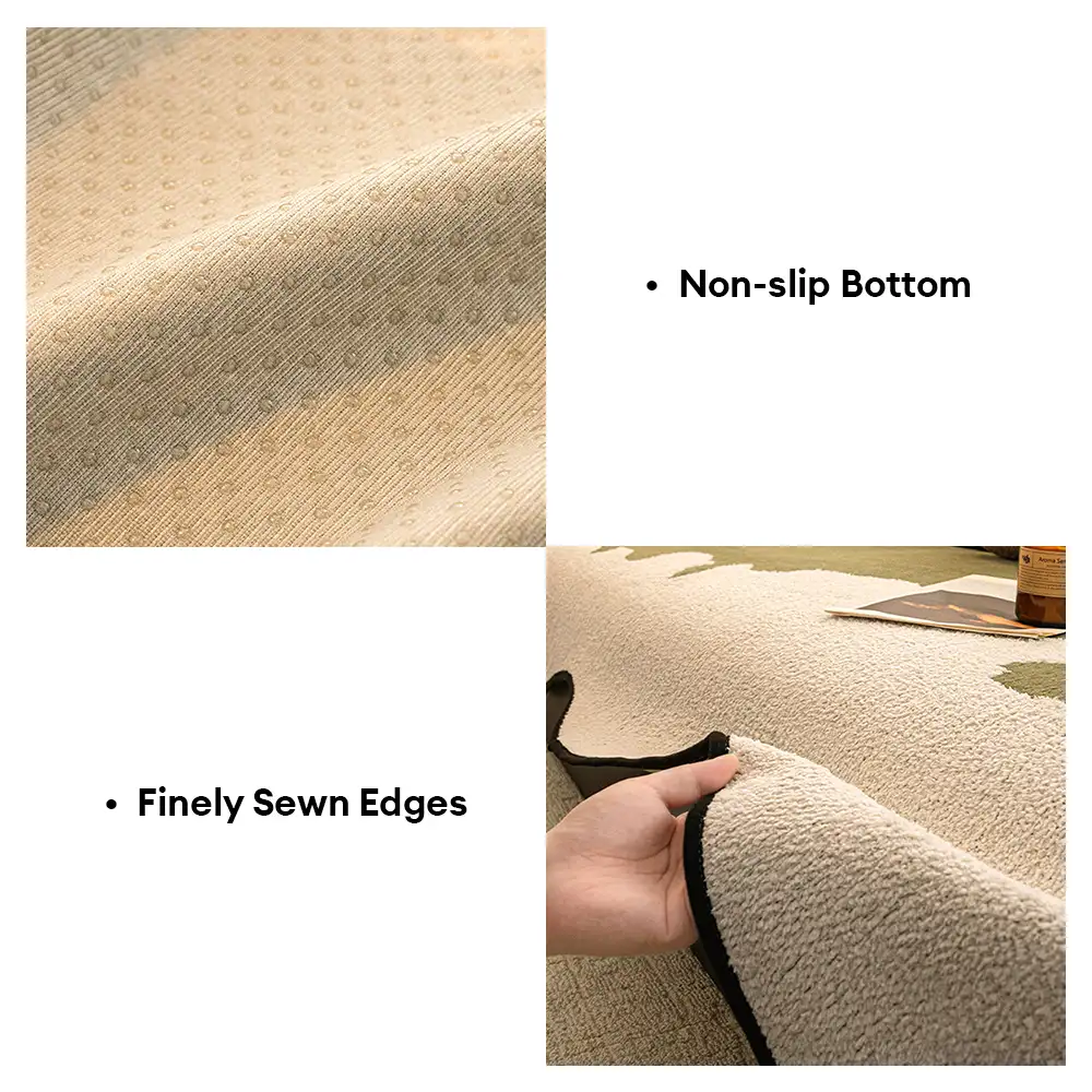 Stylish Irregular Contrast Chenille Scratch-Resistant Non-Slip Couch Cover - Image 6