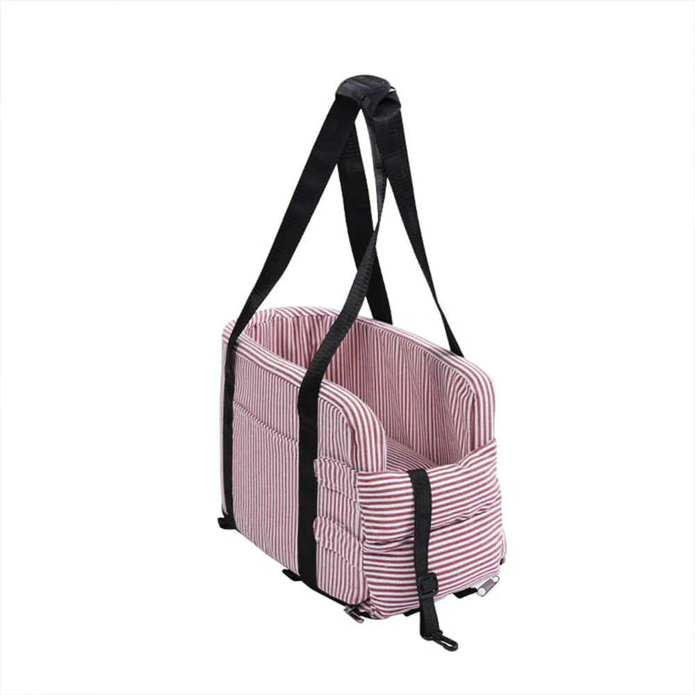 Stylish Plaid Portable Travel Dog Car Safety Seat Central Console - Image 11