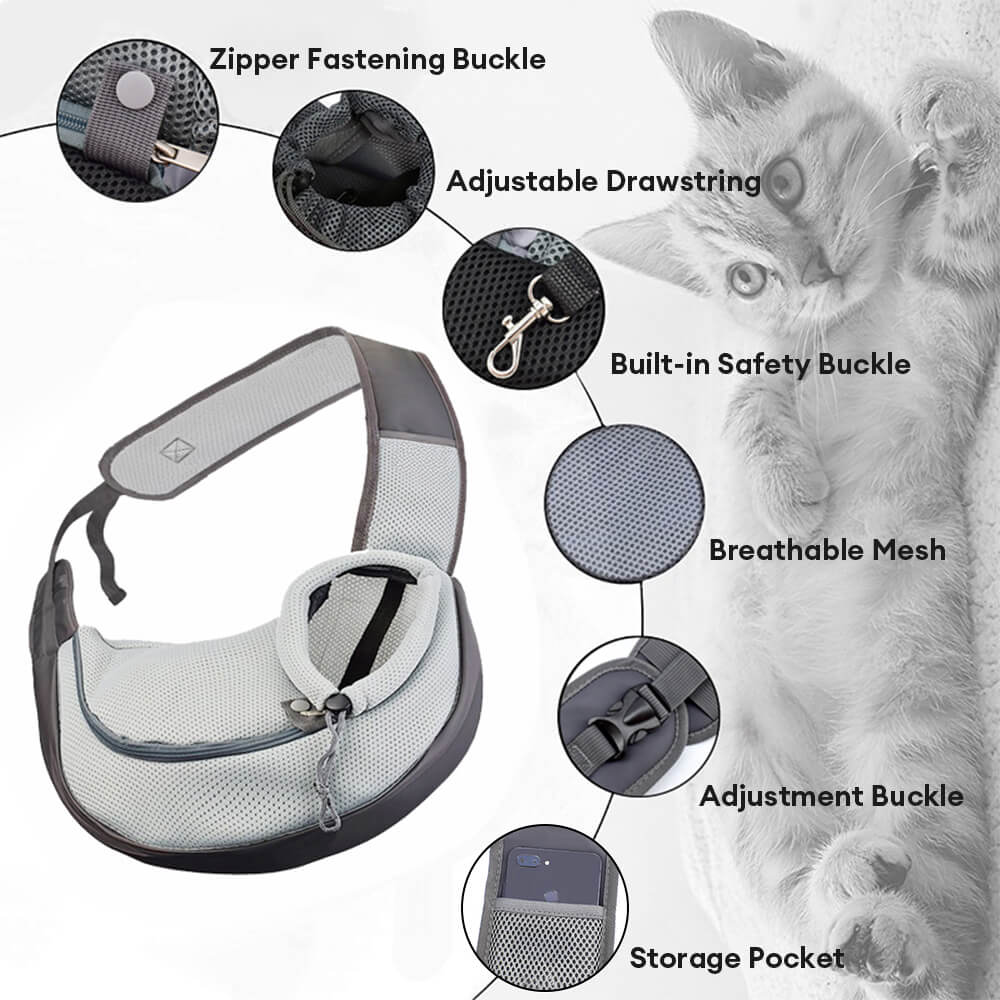 Stylish Portable Mesh PU Leather Dog & Cat Carrier Bag - Image 3