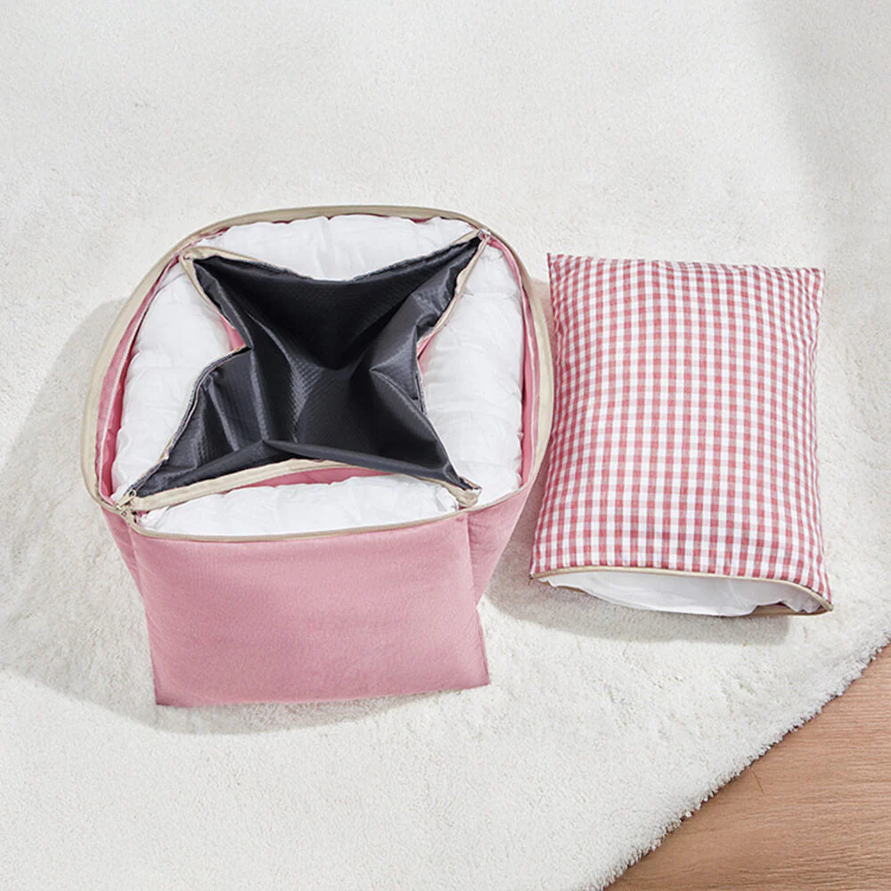 Stylish Ruffled Enhanced Backrest Washable Dog & Cat Sofa Bed - Image 8