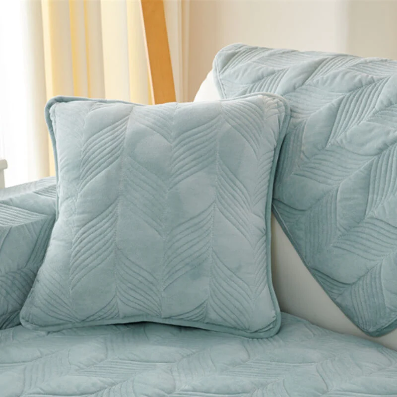 Suede Plush Elegant Pattern Sofa Protective Non-Slip Couch Cover - Image 6
