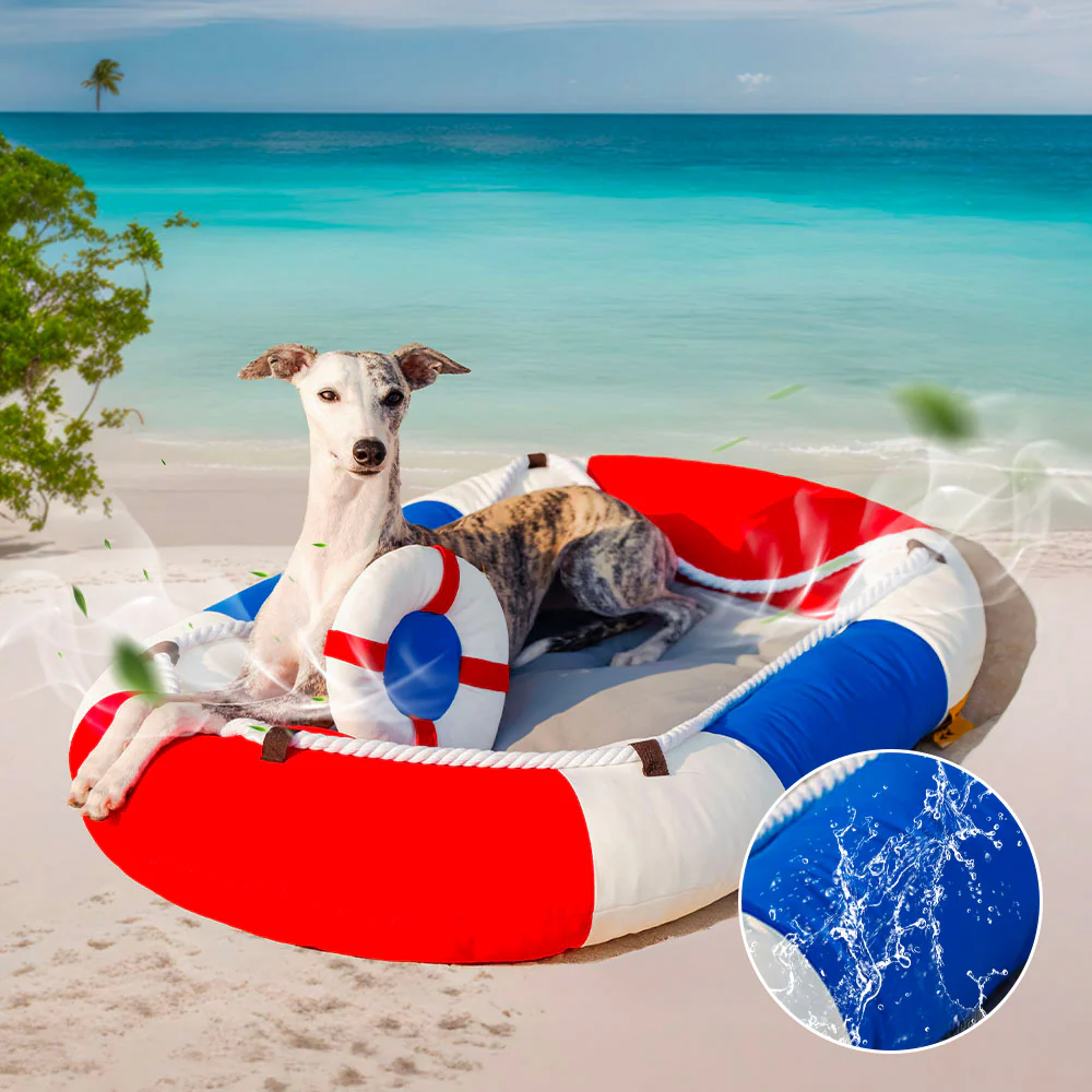 Summer Cooling Waterproof Boat-Shaped Pet Bed with Pillow – Chill Raft - Image 17