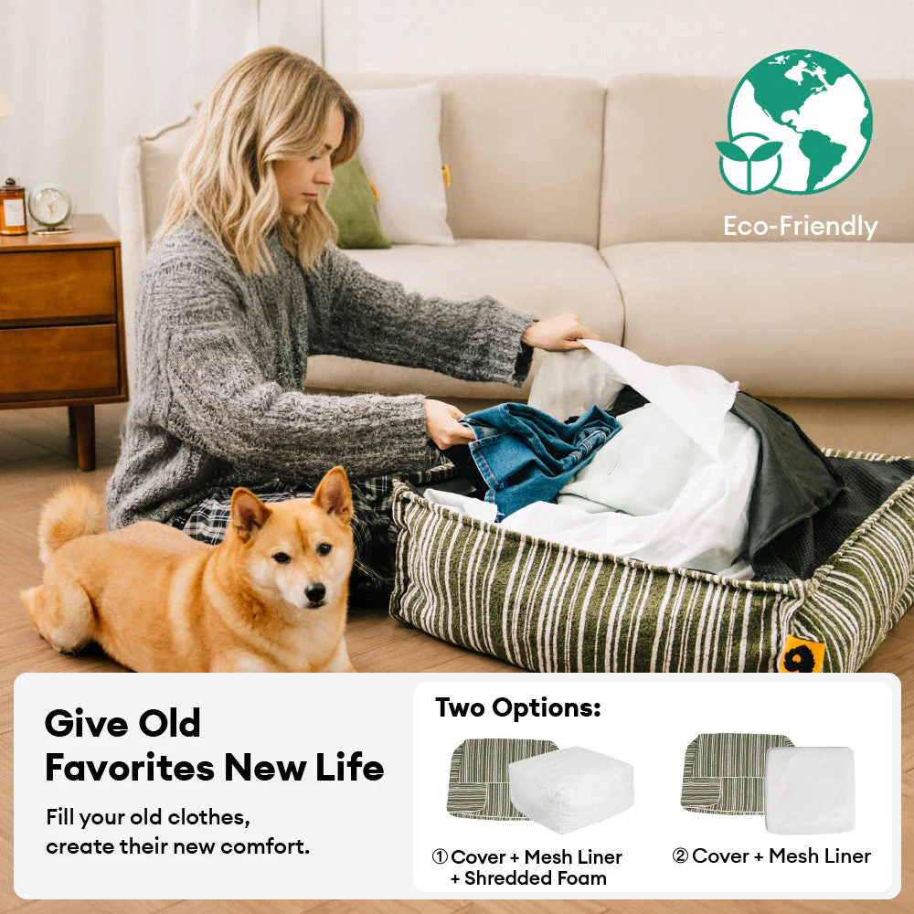 Sustainable Storage Pouf Ottoman & Dog Bed - Funnyfuzzy SnugNest - Image 3
