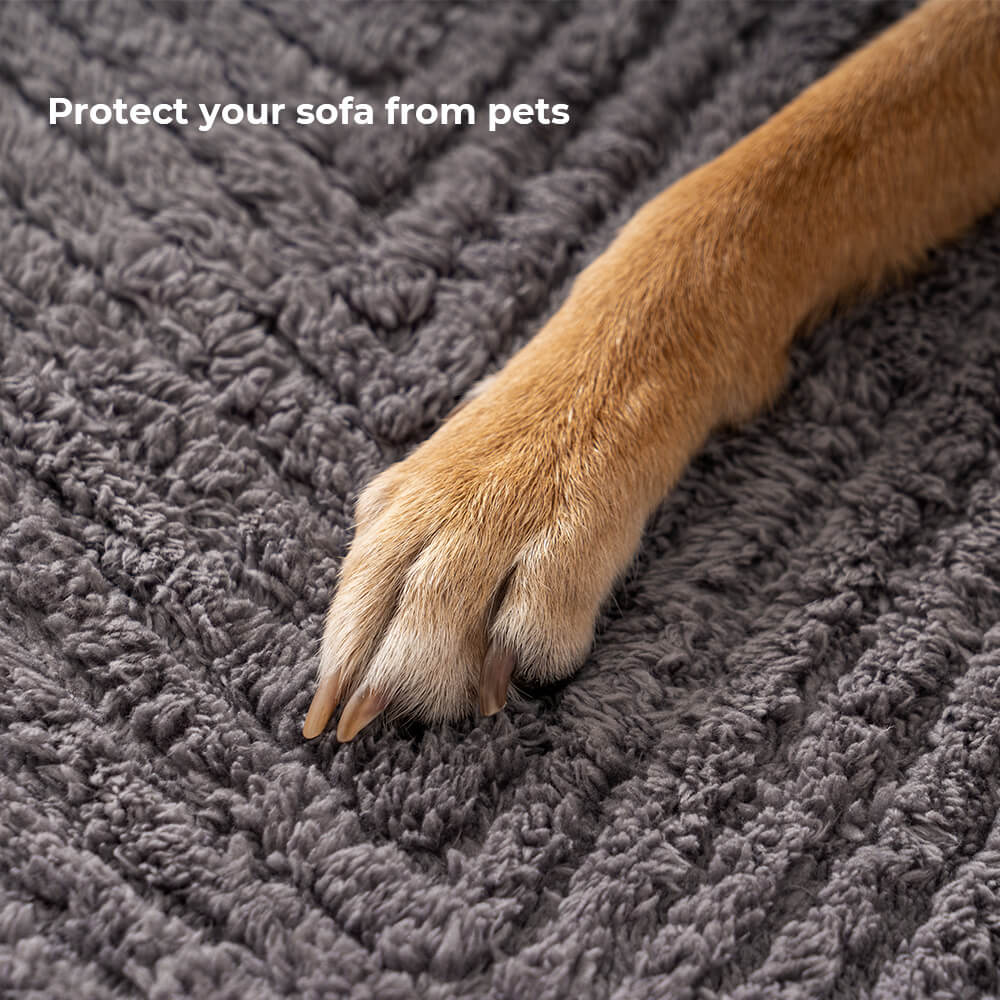Thickened Plush Herringbone Non-slip Couch Cover - Image 7