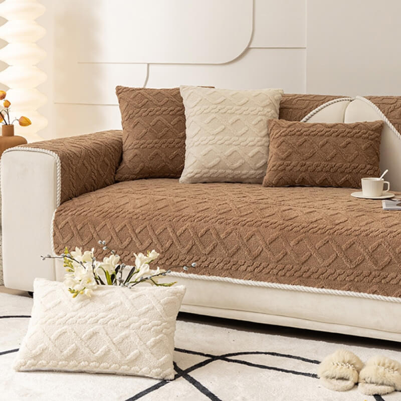 Thickened Soft Plush Sofa Protection Decoration Couch Cover - Image 3