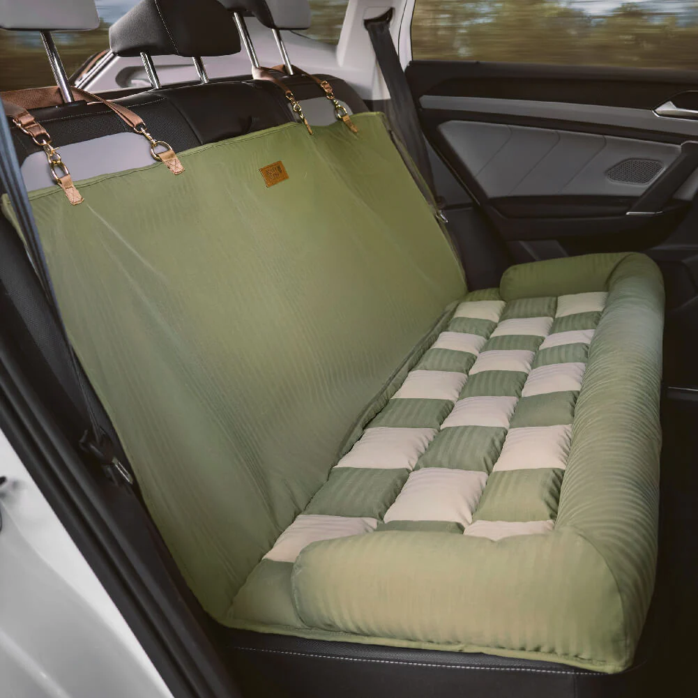 Travel Bolster Safety Back Seat Large Dog Car Seat Bed - Chessboard Lounge - Image 10