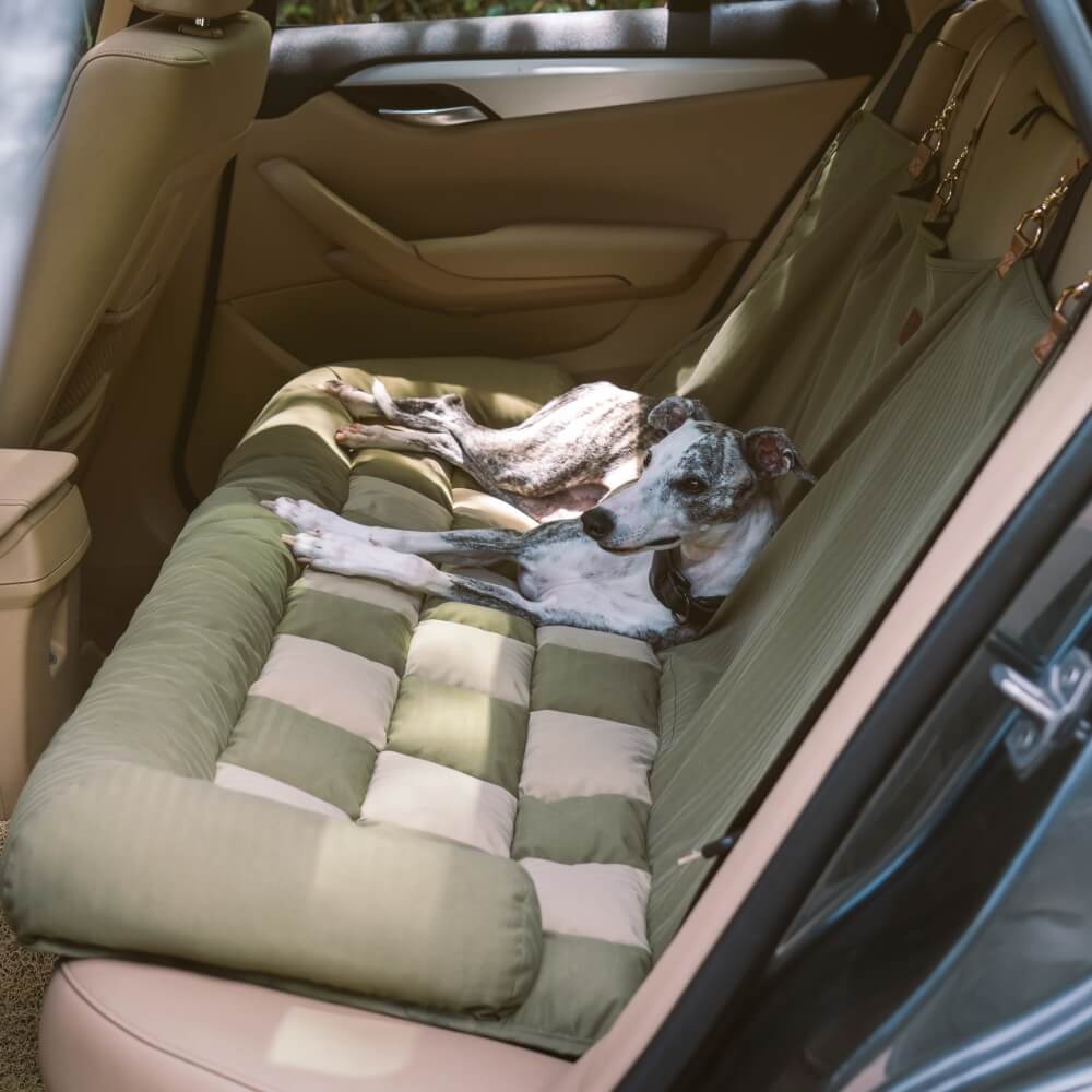 Travel Bolster Safety Back Seat Large Dog Car Seat Bed - Chessboard Lounge - Image 17