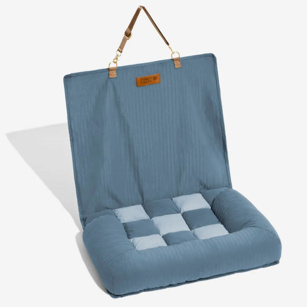 Travel Bolster Safety Back Seat Large Dog Car Seat Bed - Chessboard Lounge - Image 26