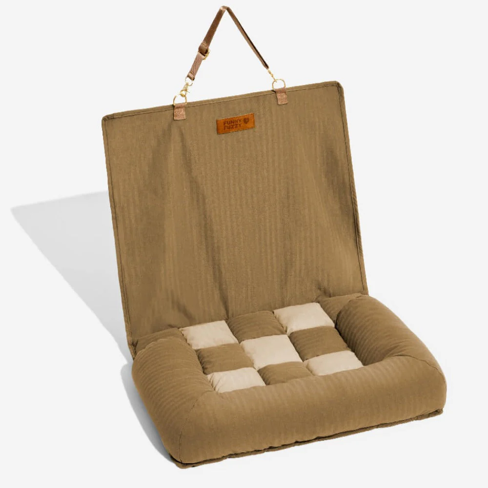 Travel Bolster Safety Back Seat Large Dog Car Seat Bed - Chessboard Lounge - Image 27
